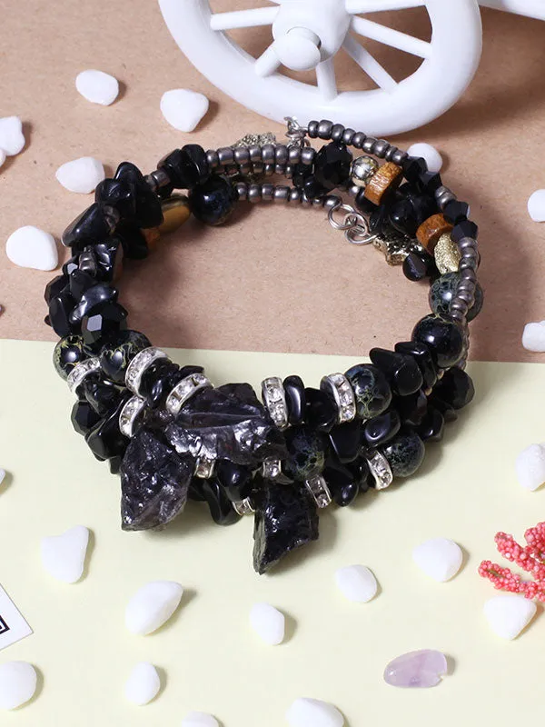 Artificial Crystal Agate Stone Multilayer Bracelet