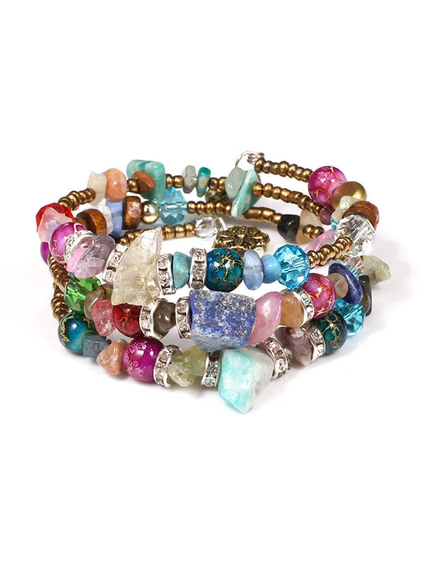 Artificial Crystal Agate Stone Multilayer Bracelet