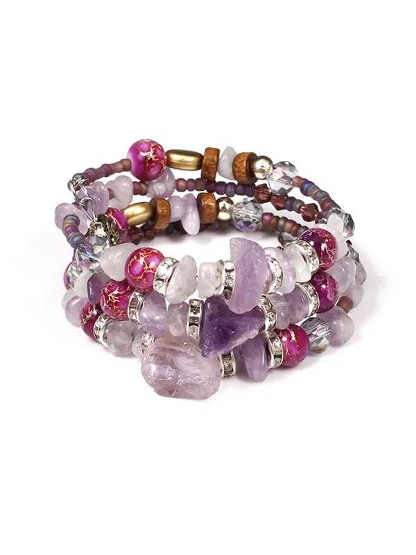 Artificial Crystal Agate Stone Multilayer Bracelet