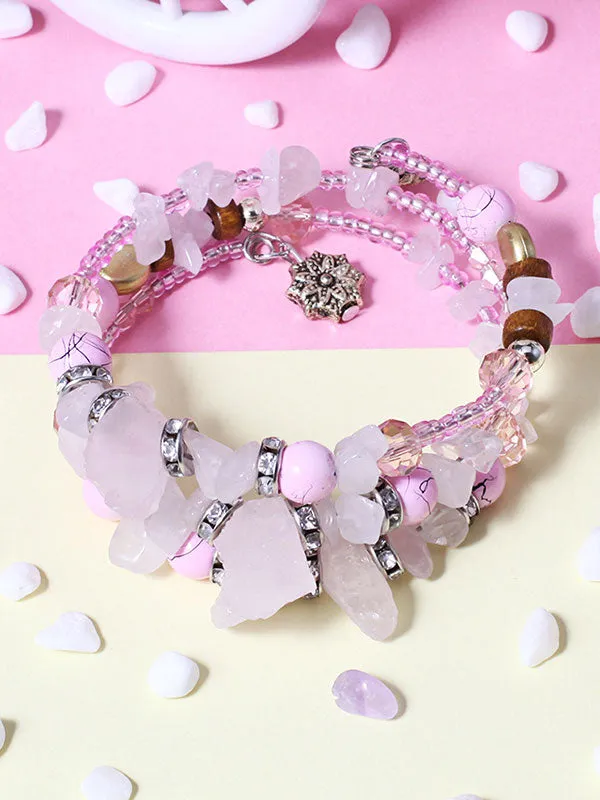 Artificial Crystal Agate Stone Multilayer Bracelet