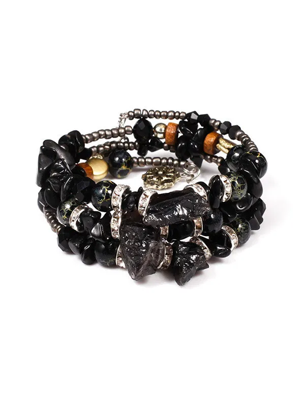 Artificial Crystal Agate Stone Multilayer Bracelet