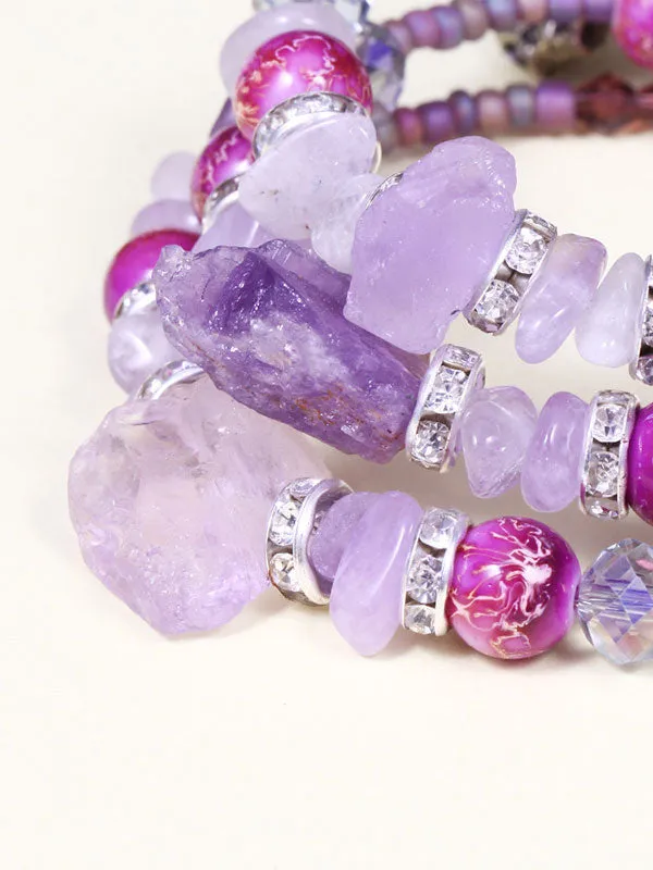 Artificial Crystal Agate Stone Multilayer Bracelet