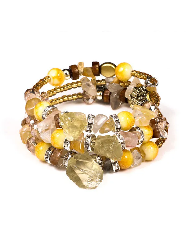 Artificial Crystal Agate Stone Multilayer Bracelet