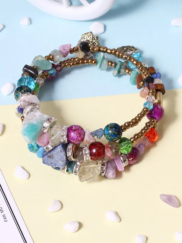 Artificial Crystal Agate Stone Multilayer Bracelet