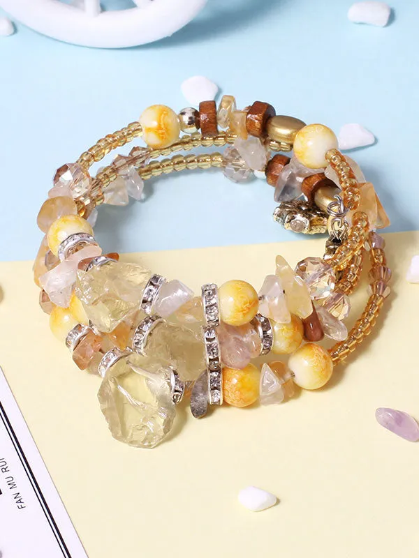 Artificial Crystal Agate Stone Multilayer Bracelet