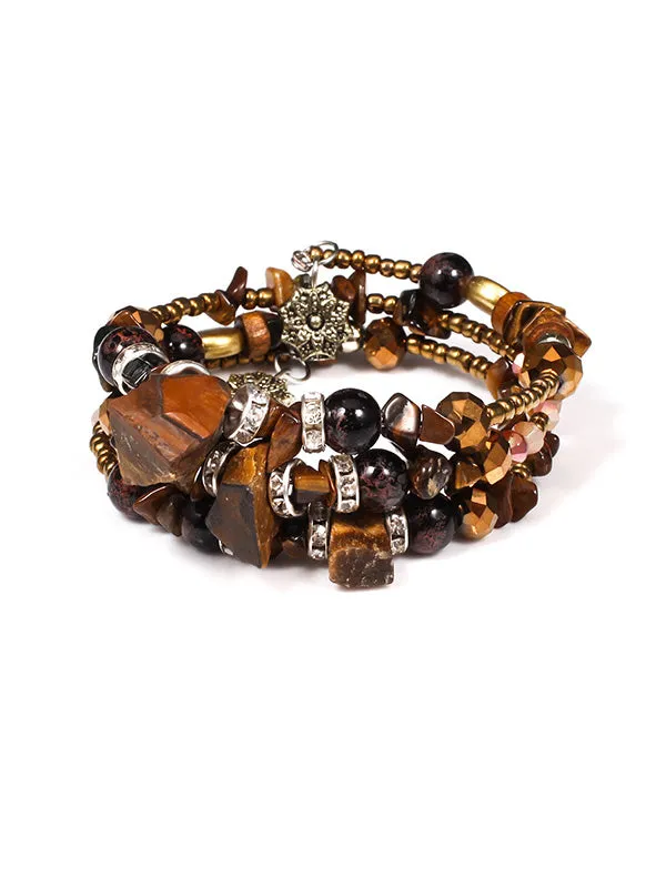 Artificial Crystal Agate Stone Multilayer Bracelet