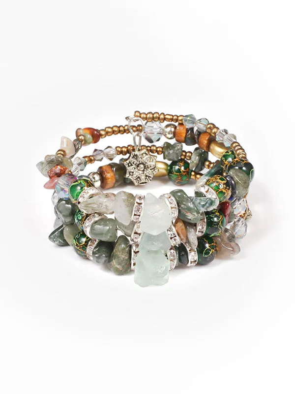 Artificial Crystal Agate Stone Multilayer Bracelet