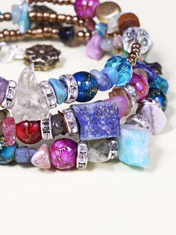 Artificial Crystal Agate Stone Multilayer Bracelet