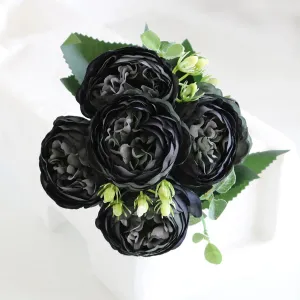 Artificial Flowers Bouquet Silk Roses with Vase for Home Decor Garden Wedding Mothers day
