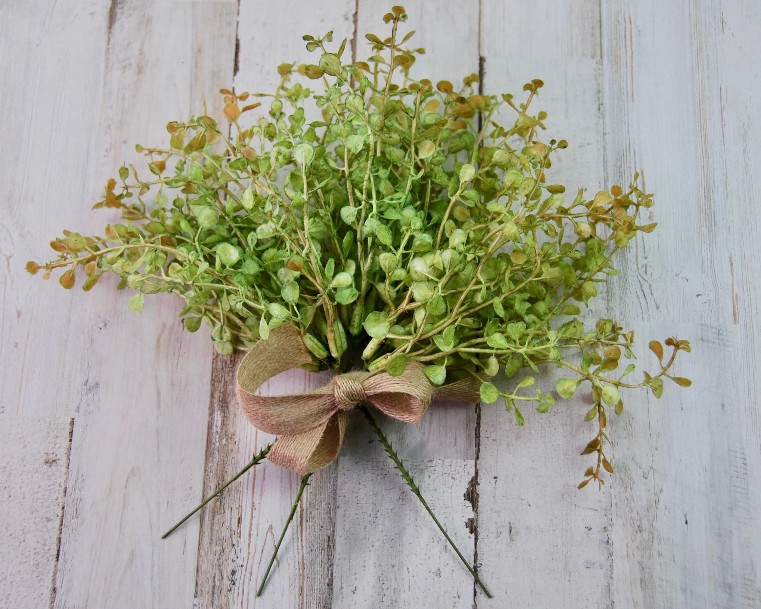 Artificial light green spring grass pick set
