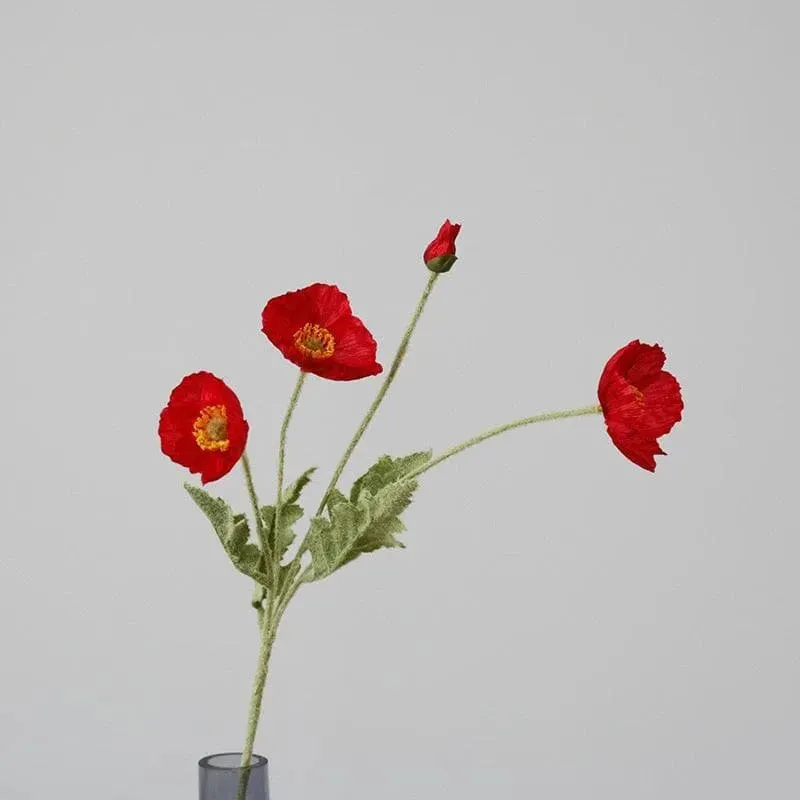 Artificial Poppy Flower Stem