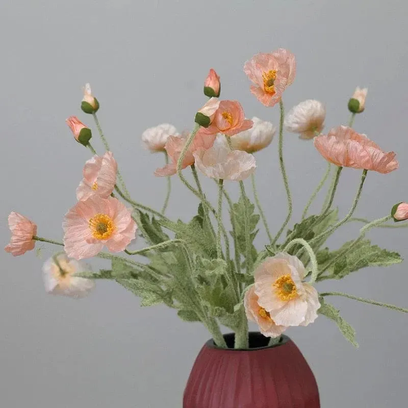 Artificial Poppy Flower Stem