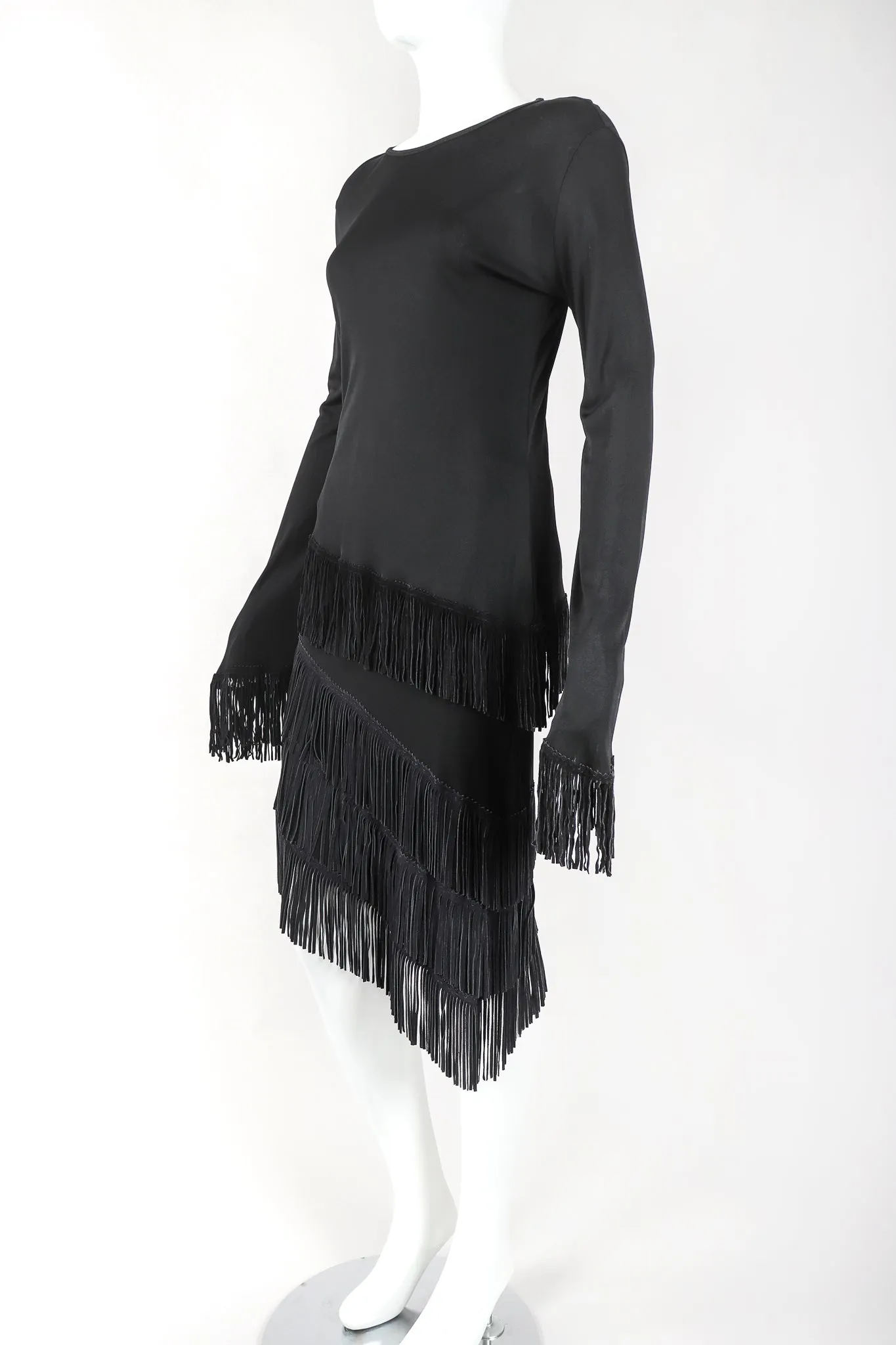 Asymmetrical Suede Fringe Top