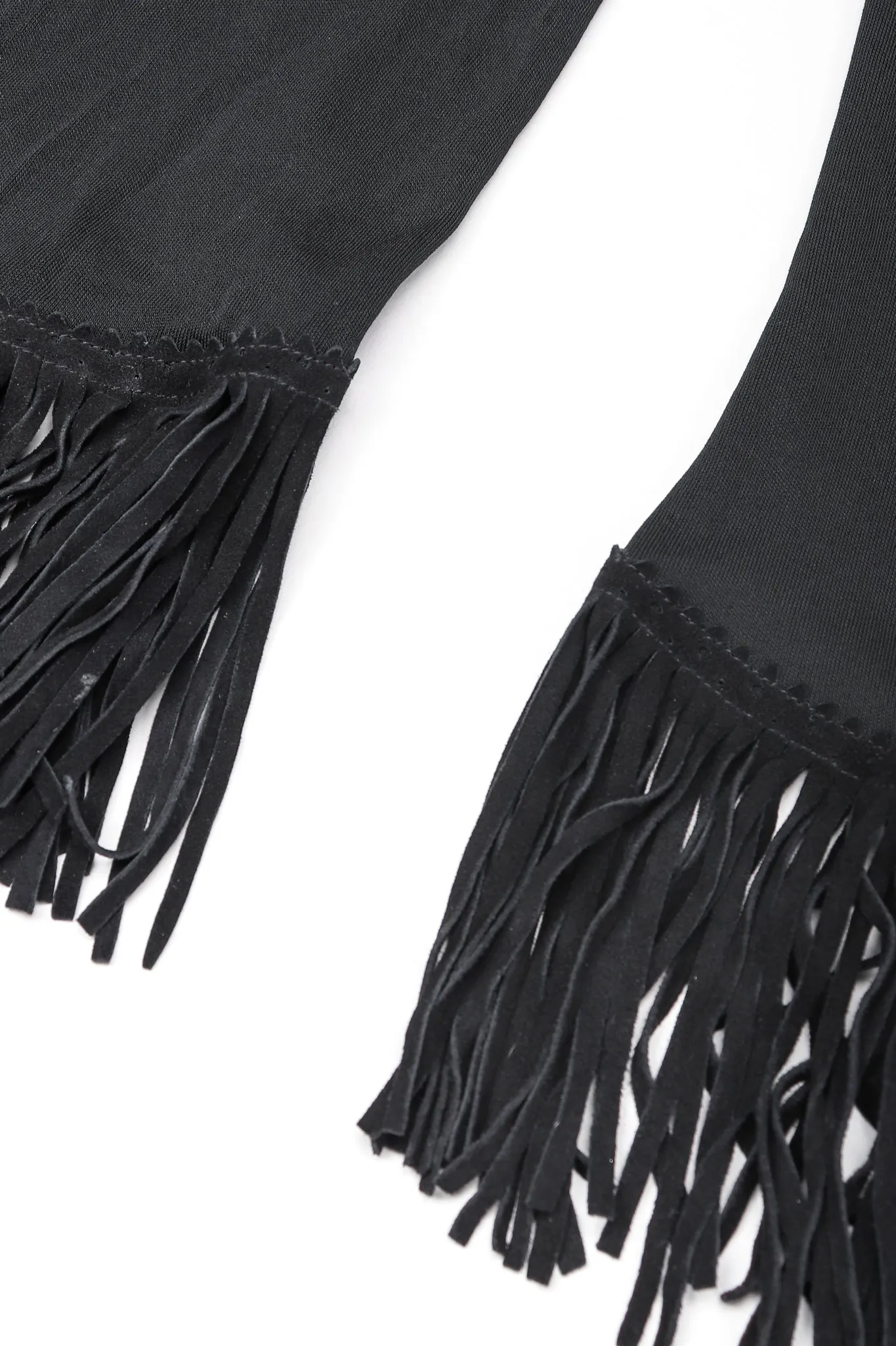 Asymmetrical Suede Fringe Top