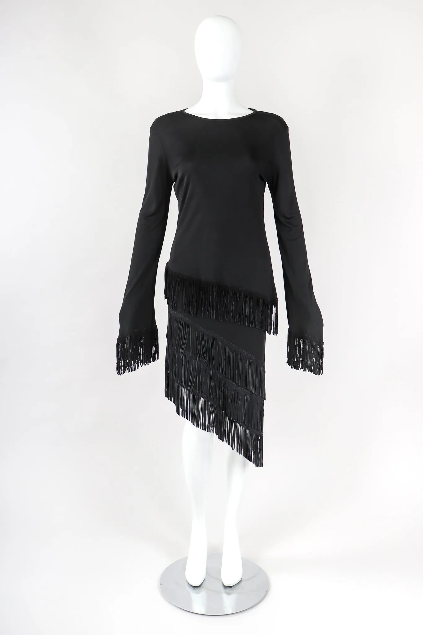 Asymmetrical Suede Fringe Top