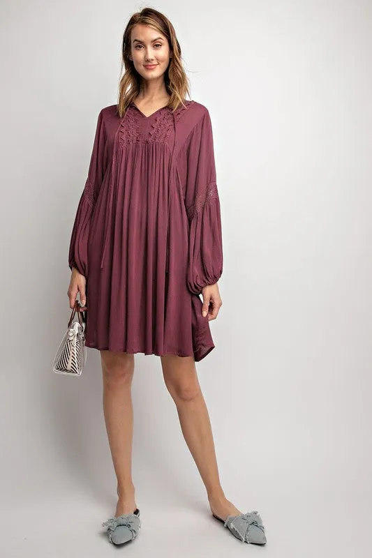 AUBREE CROCHET INSET DRESS