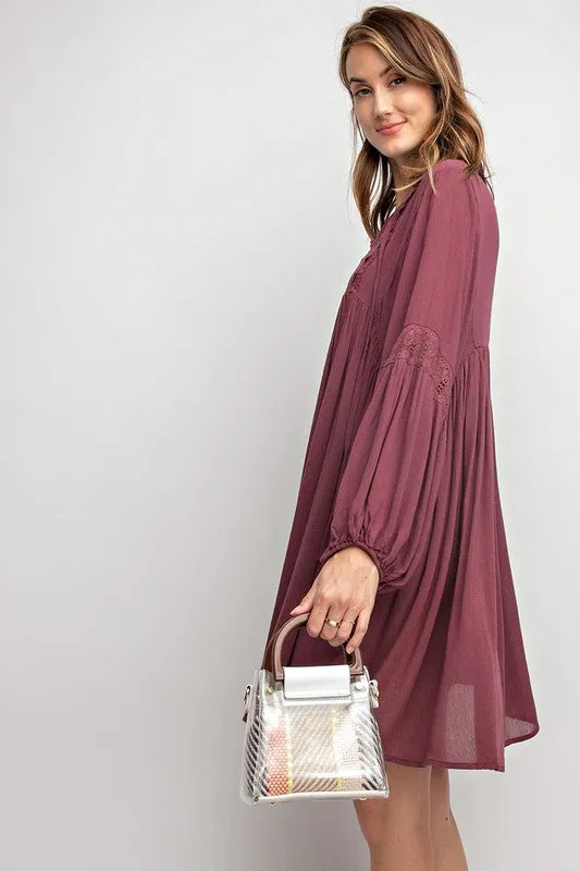 AUBREE CROCHET INSET DRESS