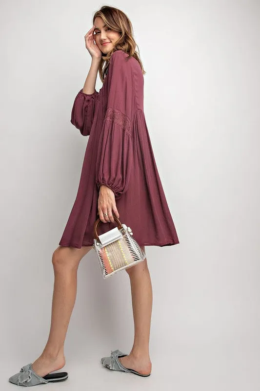 AUBREE CROCHET INSET DRESS