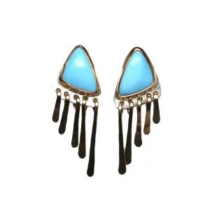 Baby Fringe Studs - Golden Hills Turquoise #6, Mixed Metals