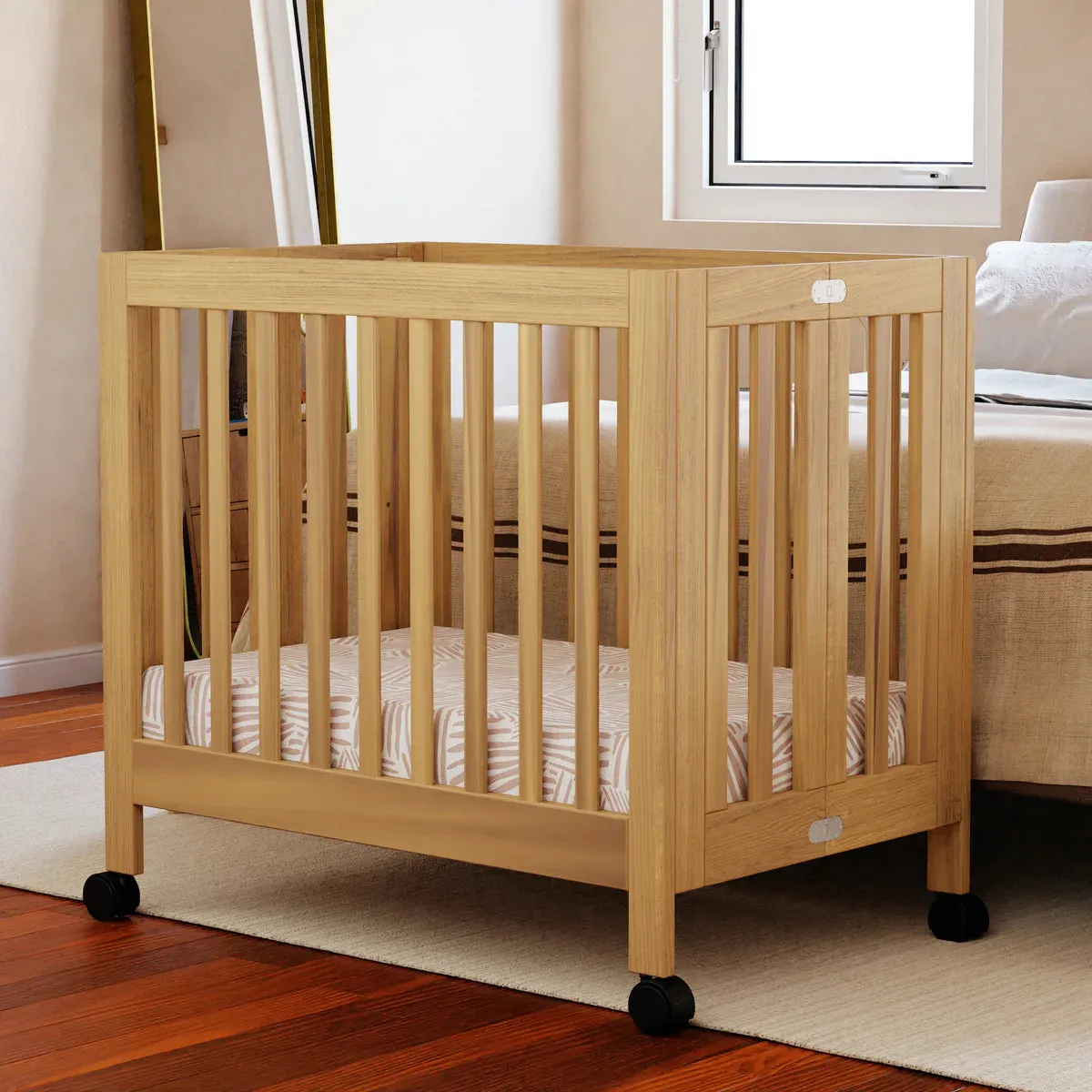 Babyletto Origami Collapsible Mini Crib - Honey