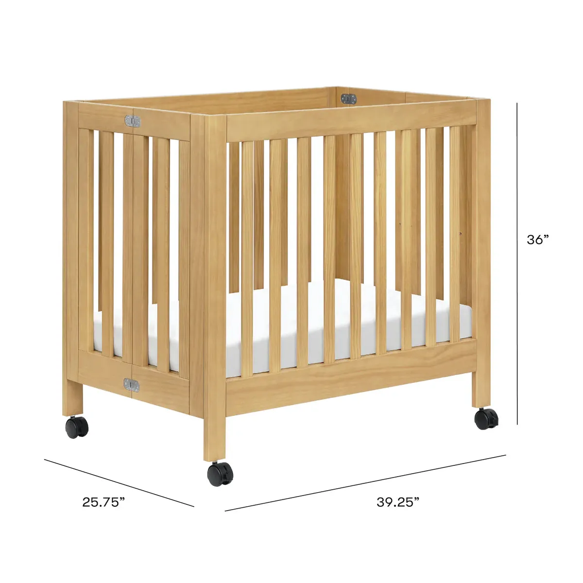 Babyletto Origami Collapsible Mini Crib - Honey