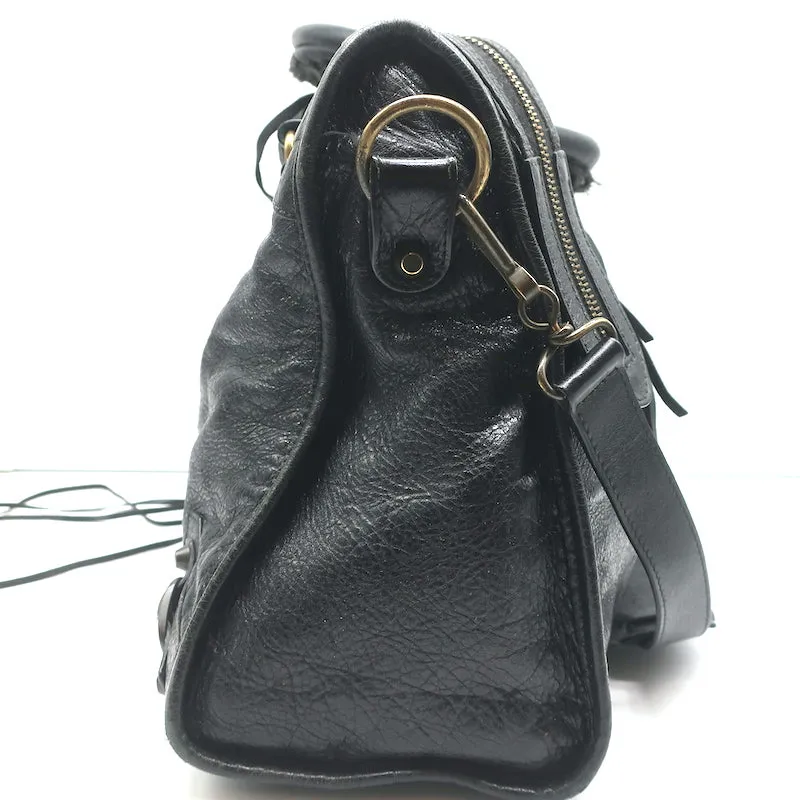 Balenciaga Classic City Bag Black Leather Medium Shoulder Bag
