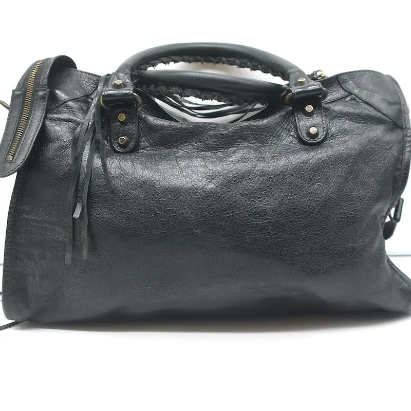 Balenciaga Classic City Bag Black Leather Medium Shoulder Bag