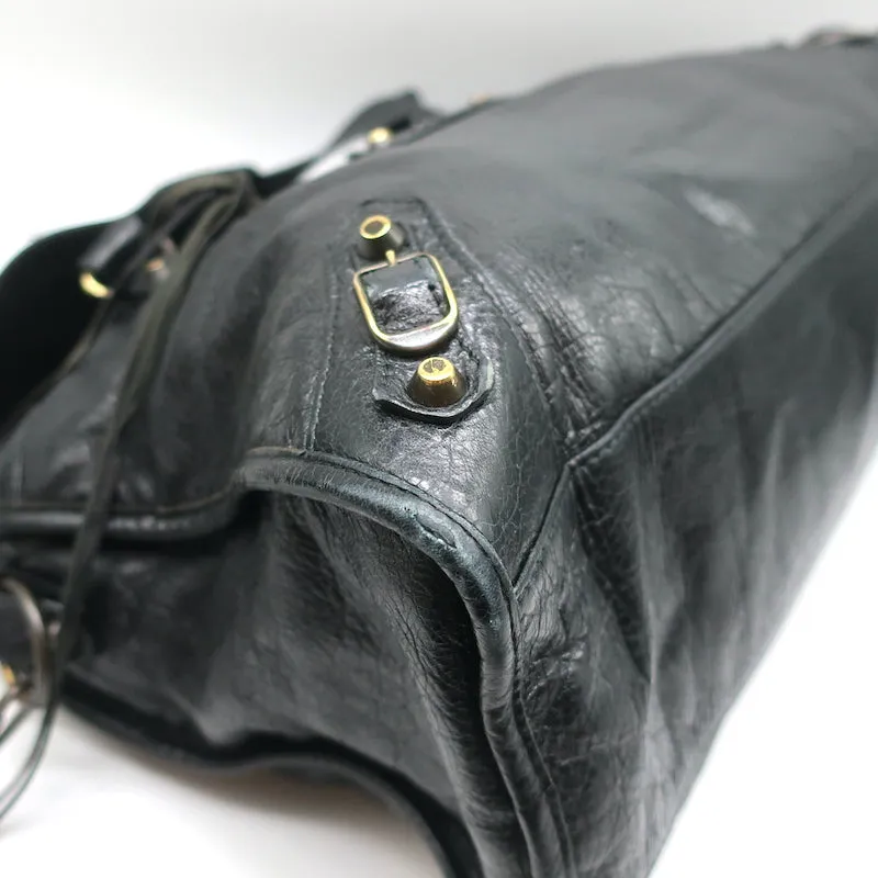 Balenciaga Classic City Bag Black Leather Medium Shoulder Bag