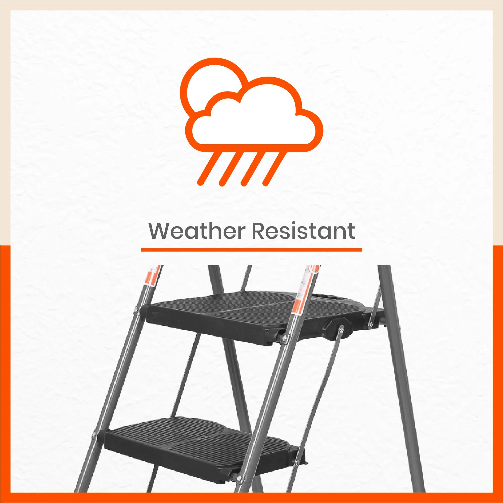 Bathla Boost Pro 3 - Step Foldable Steel Ladder For Home