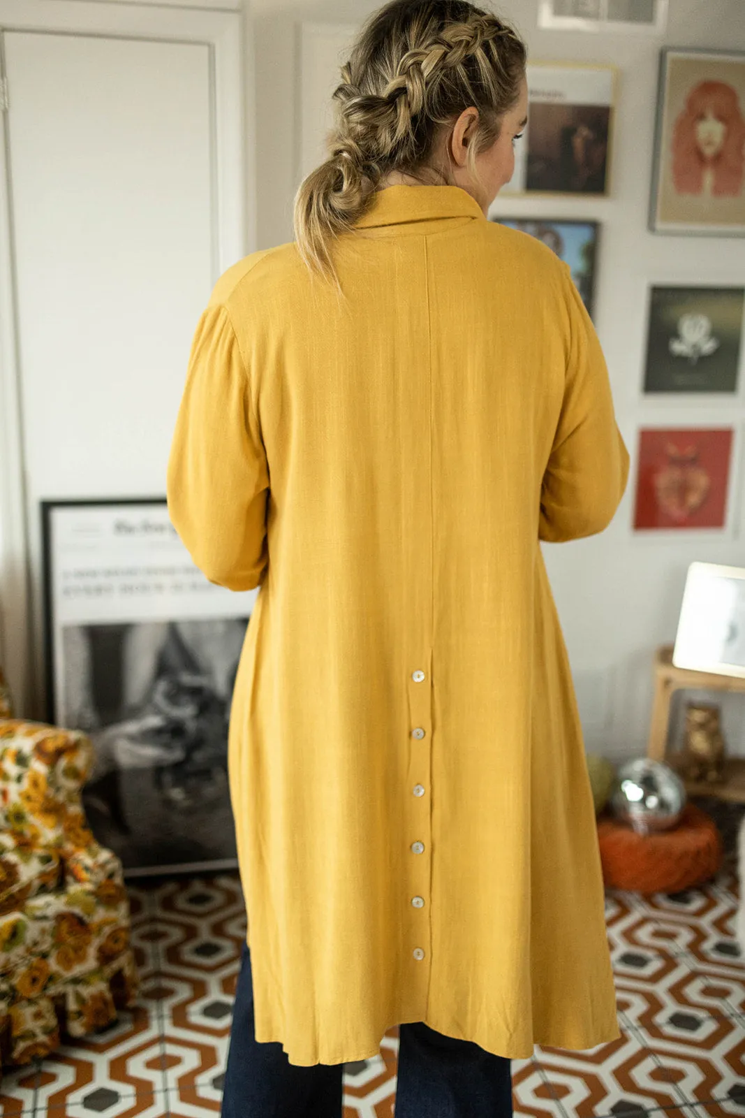 baylor oversized top mustard