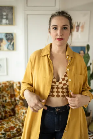baylor oversized top mustard