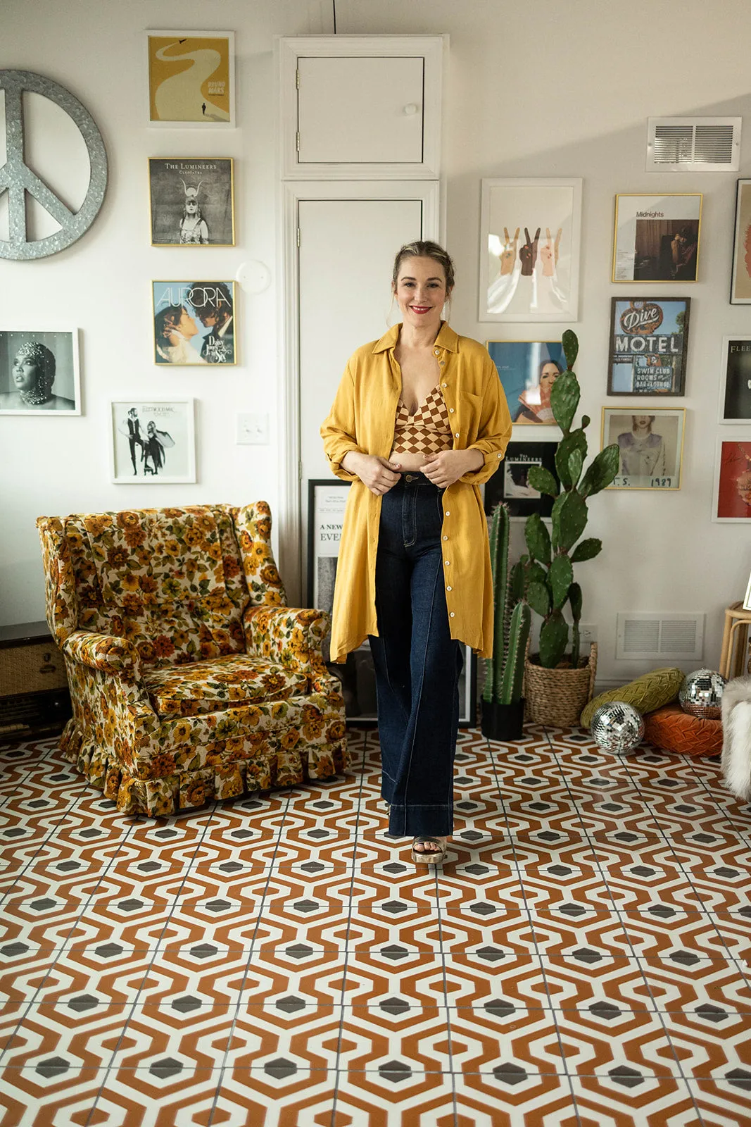 baylor oversized top mustard