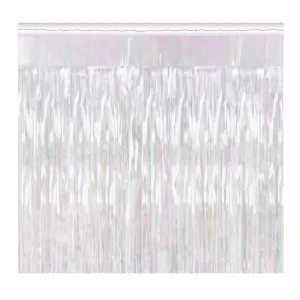 Beistle 2-Ply FR Metallic Fringe Drape - Opalescent - Party Supply Decoration for General Occasion