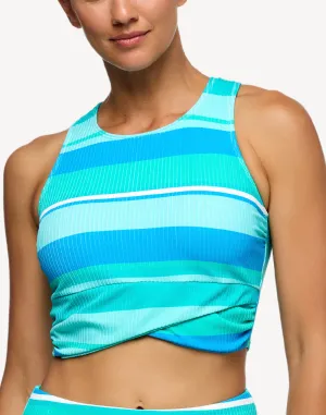 Bermuda Stripe Static Crop Bikini Top