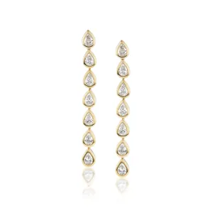 Bezel Set Pear Drop Earrings