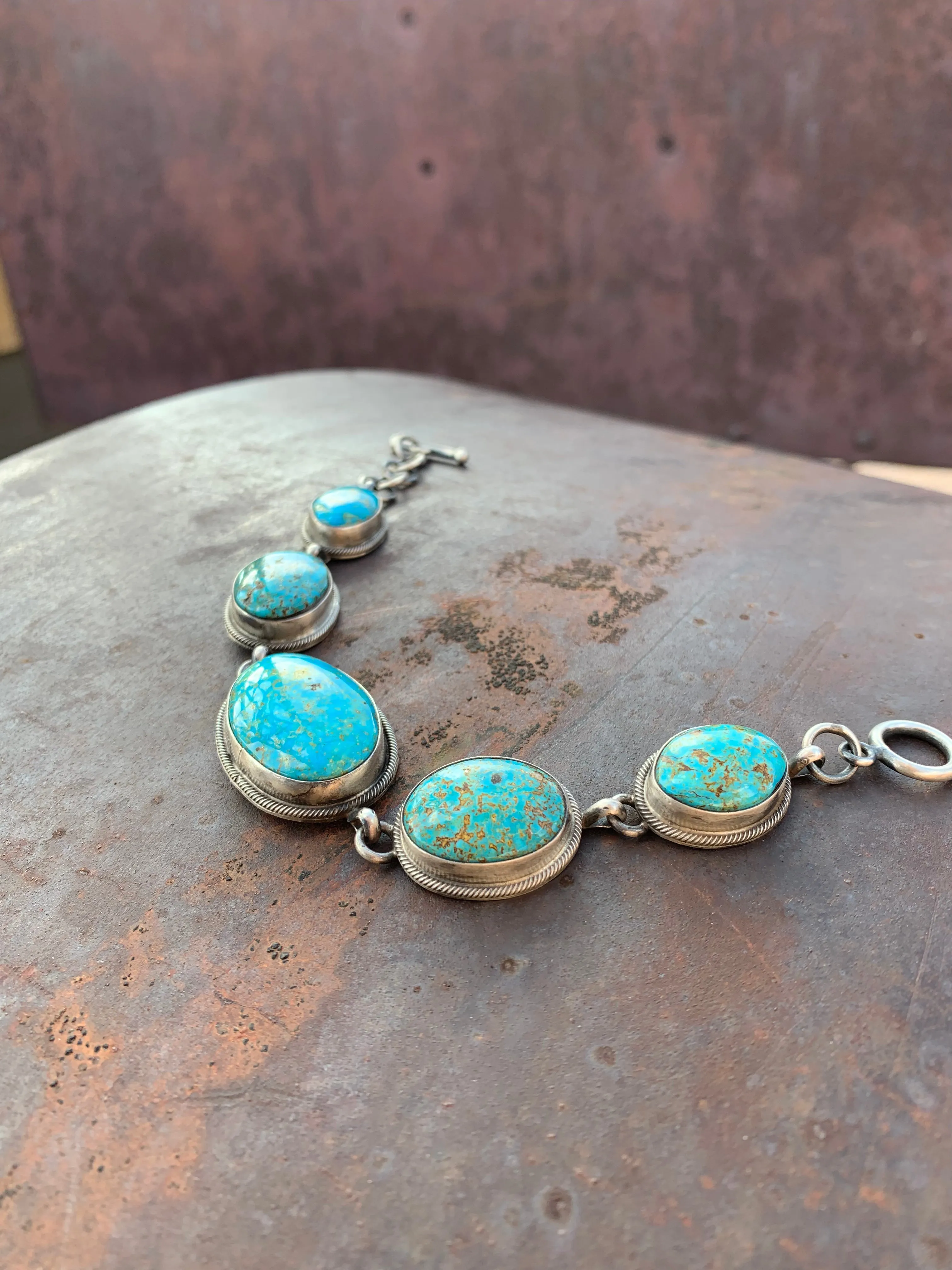Bird’s Eye Kingman Turquoise Toggle bracelet