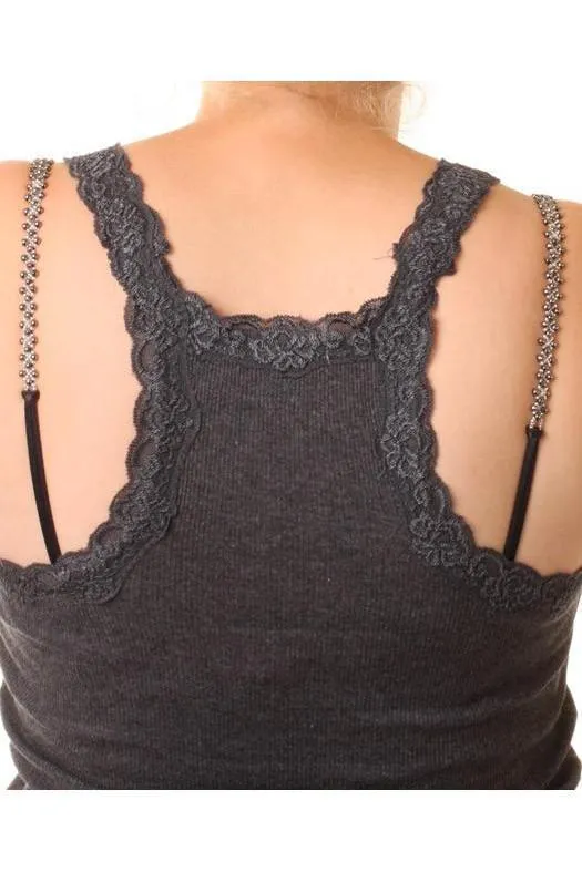 BLACK PEARL BRA STRAPS-Silver