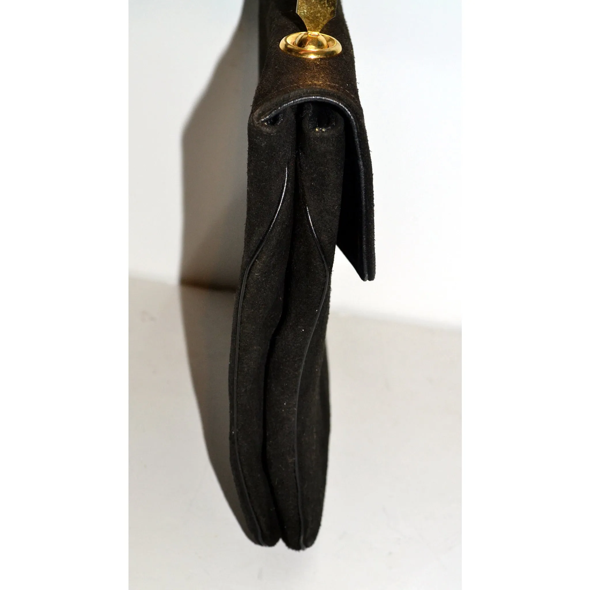Black Suede Purse By Saks Fifth Avenue