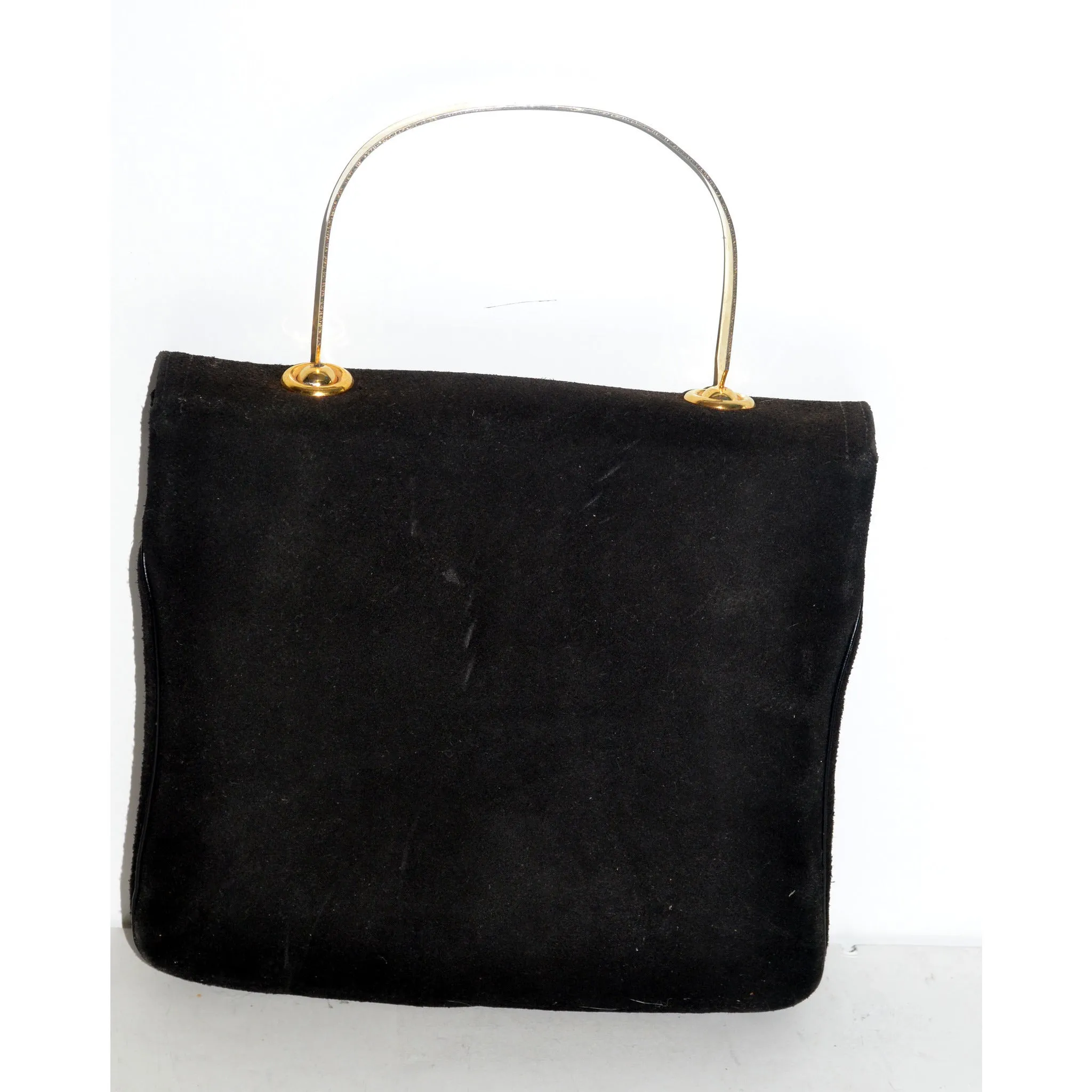 Black Suede Purse By Saks Fifth Avenue