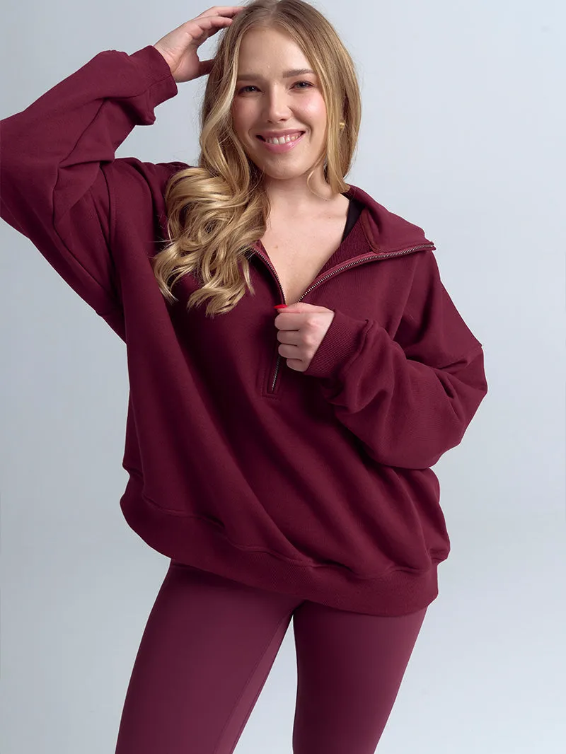 Bluza z zamkiem Evolve, Burgundy