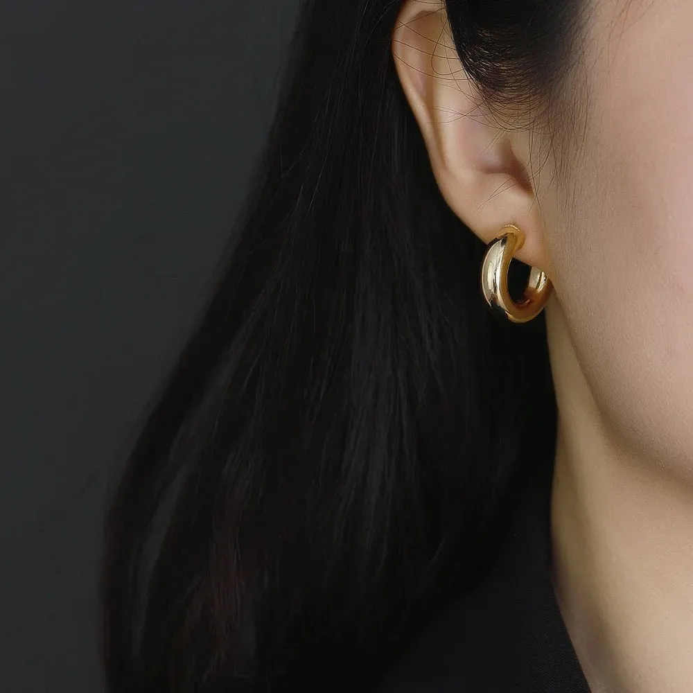 Boho & Mala 18k Gold Plated Hoop Earrings