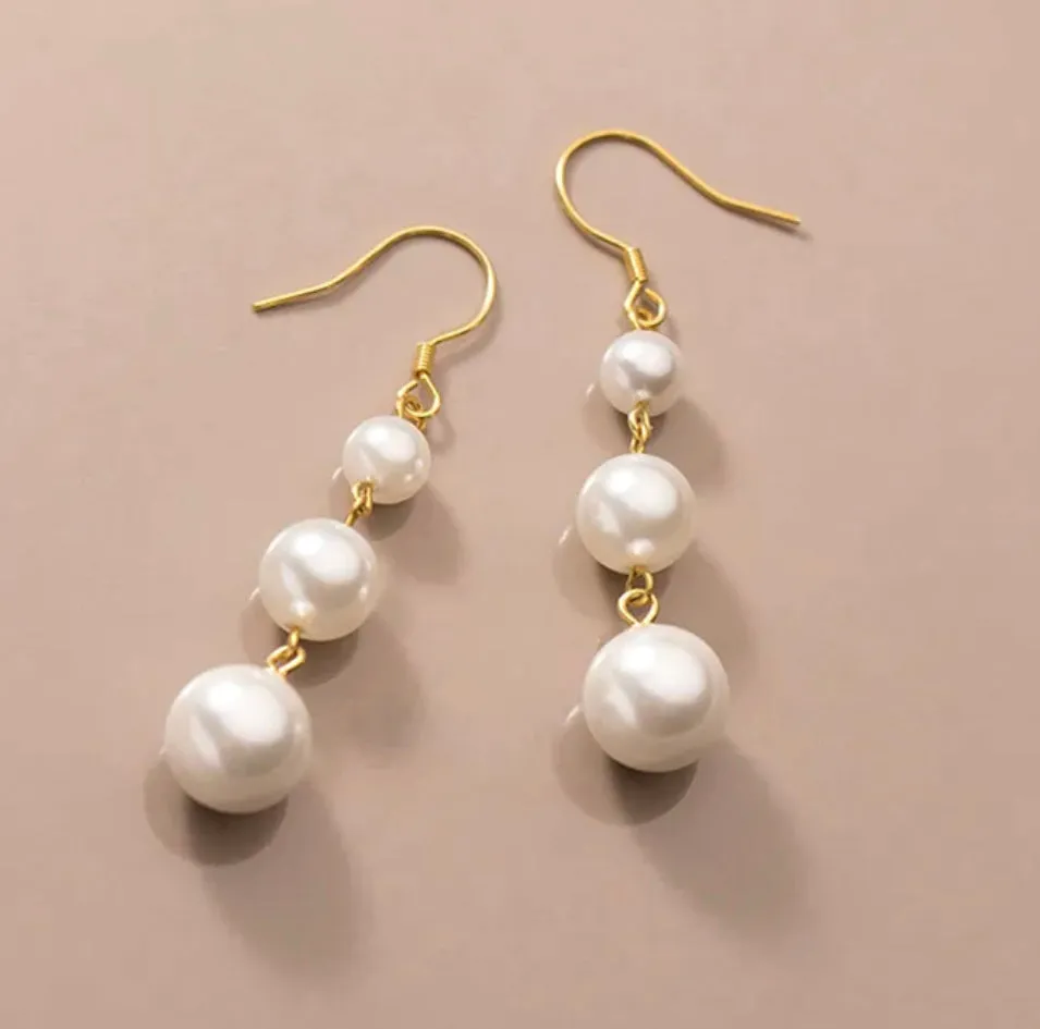 Boho & Mala 18k Gold Plated Pearl Earrings DE1006