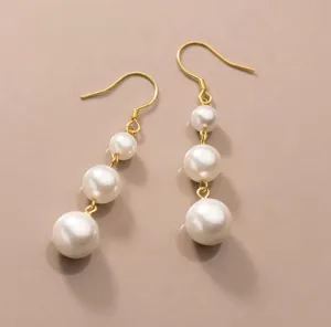 Boho & Mala 18k Gold Plated Pearl Earrings DE1006