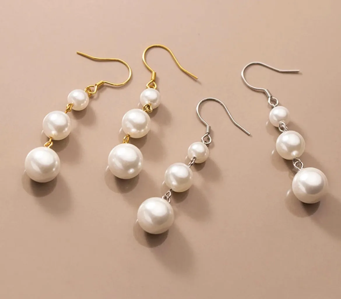 Boho & Mala 18k Gold Plated Pearl Earrings DE1006