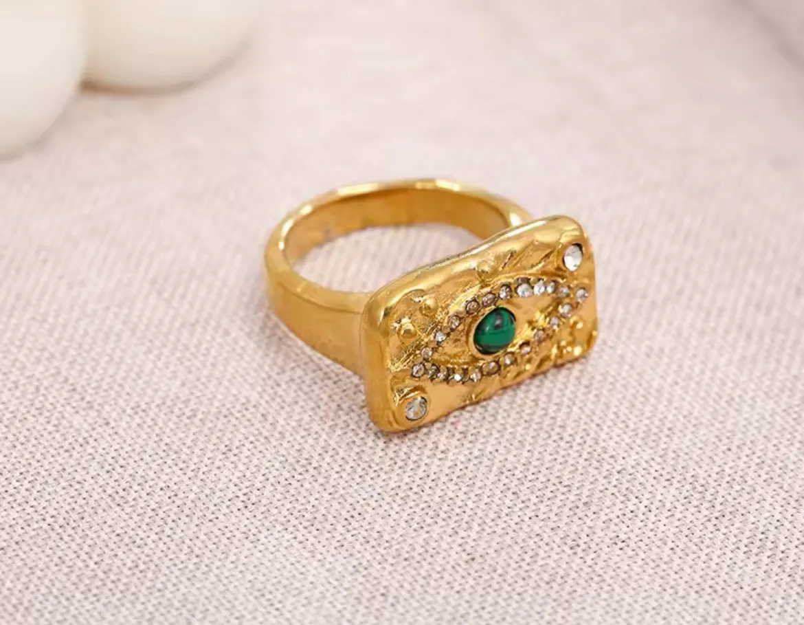 Boho & Mala 18k Gold Ring Stainless Steel (size 8)