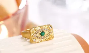 Boho & Mala 18k Gold Ring Stainless Steel (size 8)