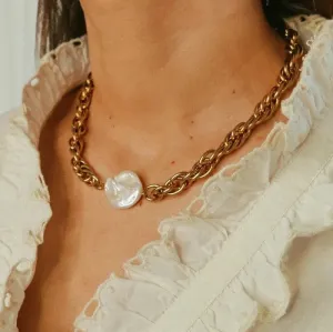 Boho & Mala 18k Gold / Stainless Steel Pendant Necklace