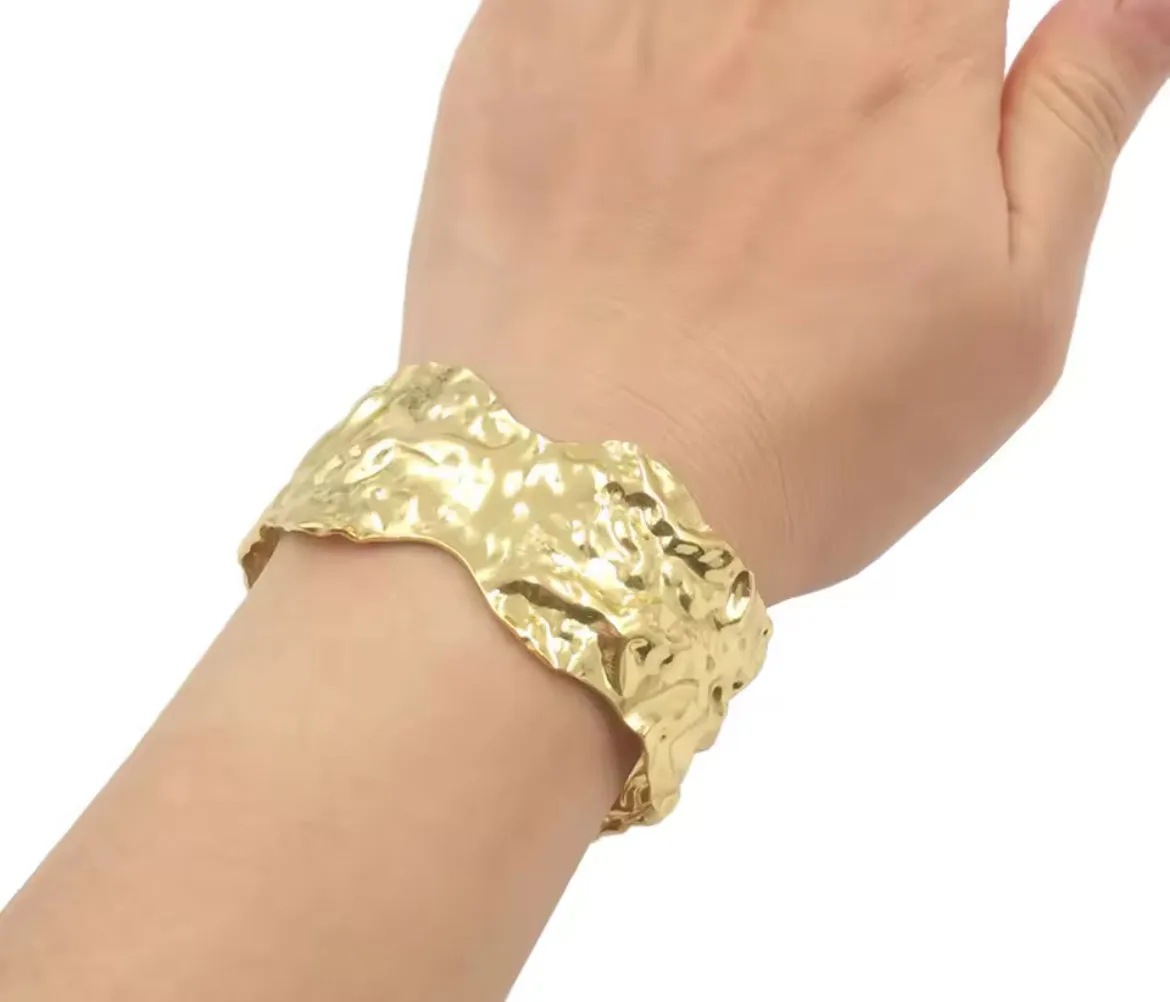 Boho & Mala Brass Cuff Bracelet