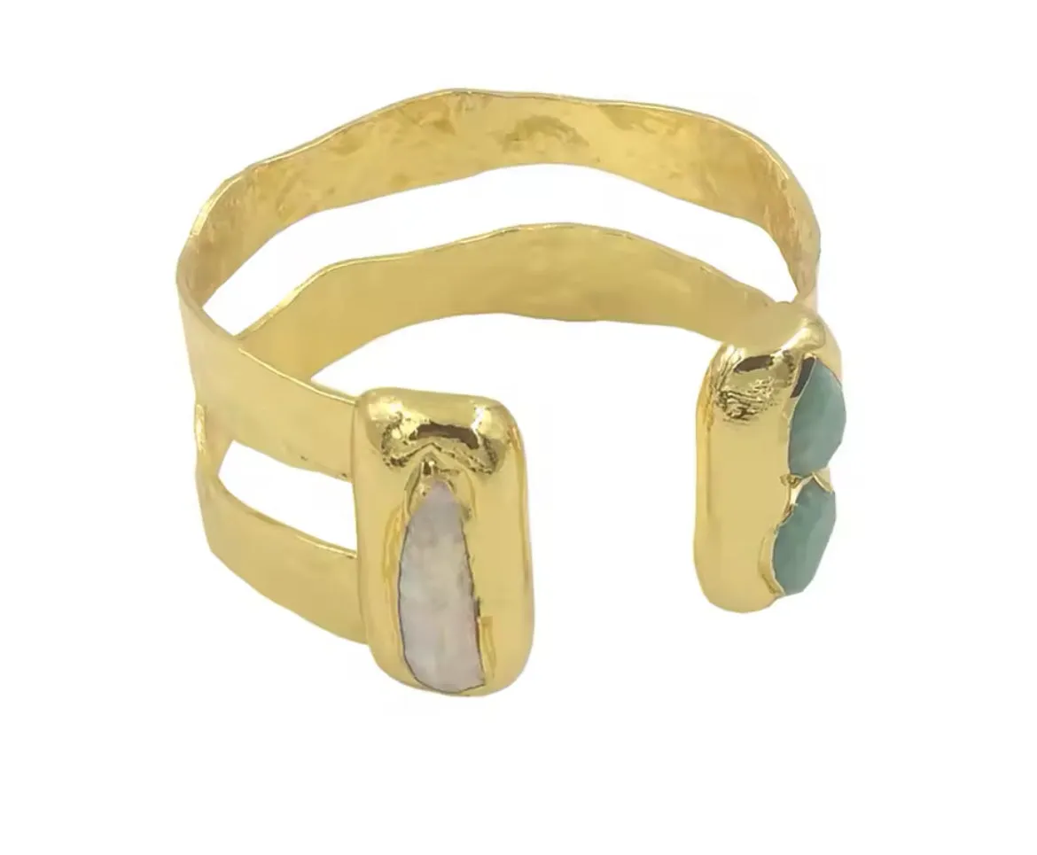 Boho & Mala Brass Cuff Bracelet
