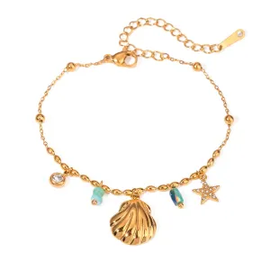 Boho & Mala Chain Charm Gold Plated / Stainless Steel Bracelet